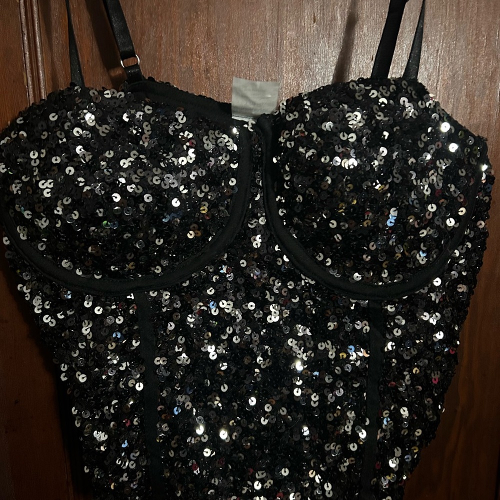 No Boundaries Black Sequin Top